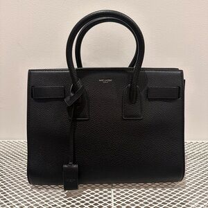 Saint Laurent 
Grained Calfskin Small Sac De Jour Black
